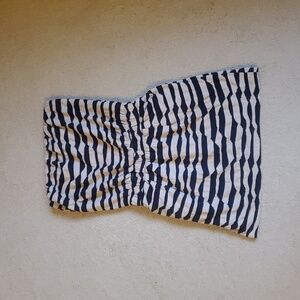 AQUA Striped Strapless Cotton Dress Pockets Size S